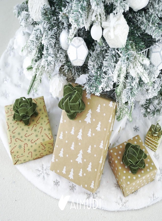 AIMUDI Moss Green Velvet Gift Bows 4.5'' Present Bows for Gift Wrapping Self Adhesive Gift Wrap Bows for Party, Holiday, Wedding, Christmas Decorations - 6 Counts - Image 4